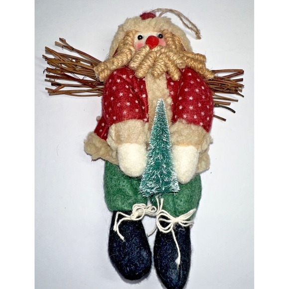 Other - Curley Beard Stuffed Santa Angel Christmas Ornament